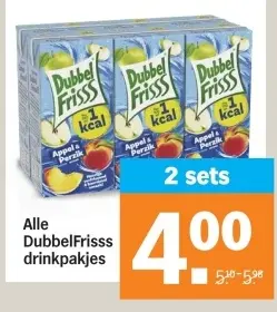 Aanbieding: DubbelFrisss drinkpakjes