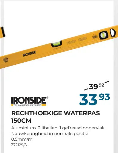 Promotie: Rechthoekige waterpas 150cm