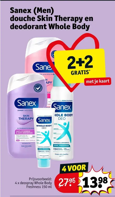 Promotie: Sanex (Men) douche Skin Therapy en deodorant