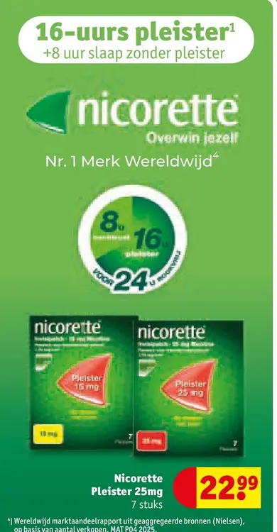 Aanbieding: Nicorette Pleister 25mg