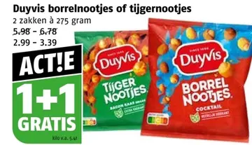 Aanbieding: Duyvis borrelnootjes of tijgernootjes