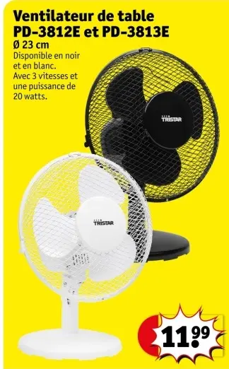 Offre: Ventilateur de table PD-3812E et PD-3813E