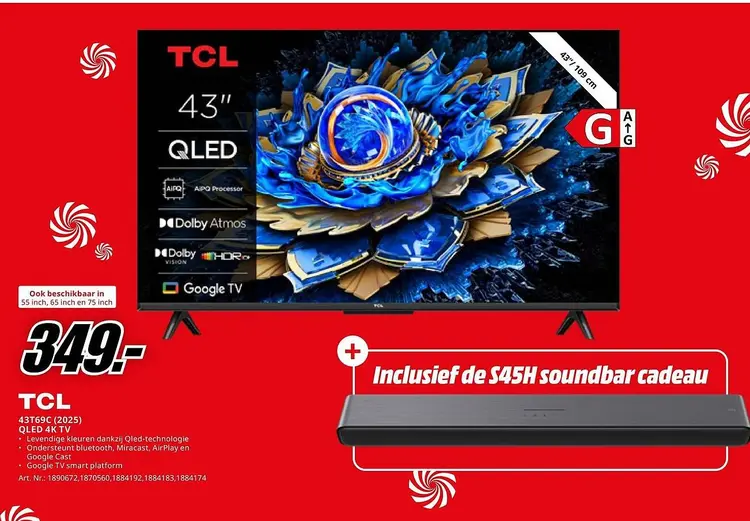 Aanbieding: 43t69c (2025) qled 4k tv