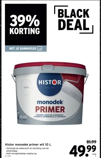 Aanbieding: Histor monodek primer wit