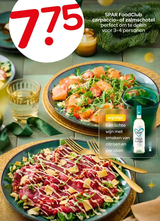 Aanbieding: FoodClub Carpaccio- of zalmschotel