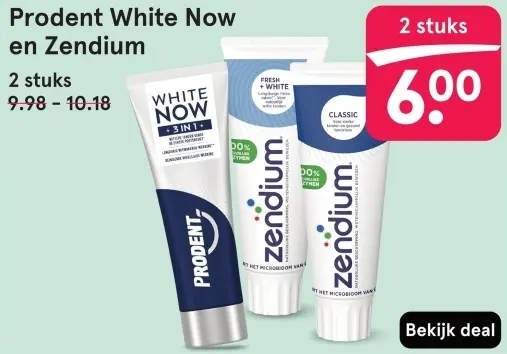Aanbieding: Prodent White Now en Zendium