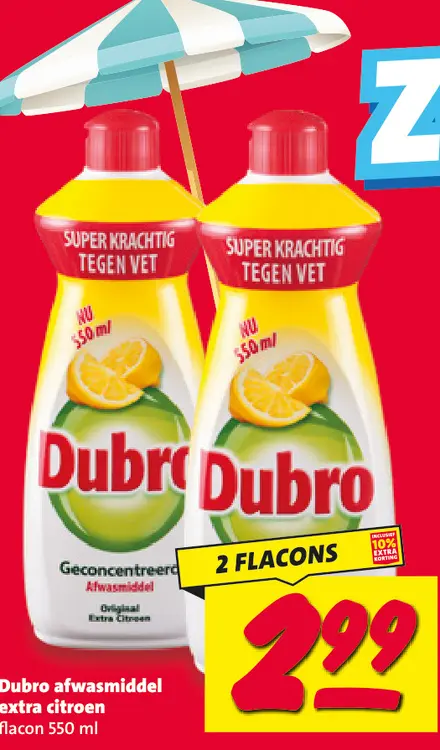 Aanbieding: Dubro afwasmiddel extra citroen