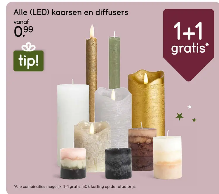 Aanbieding: Alle (LED) kaarsen en diffusers