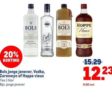 Aanbieding: Bols jonge jenever, Vodka, Corenwyn of Hoppe
