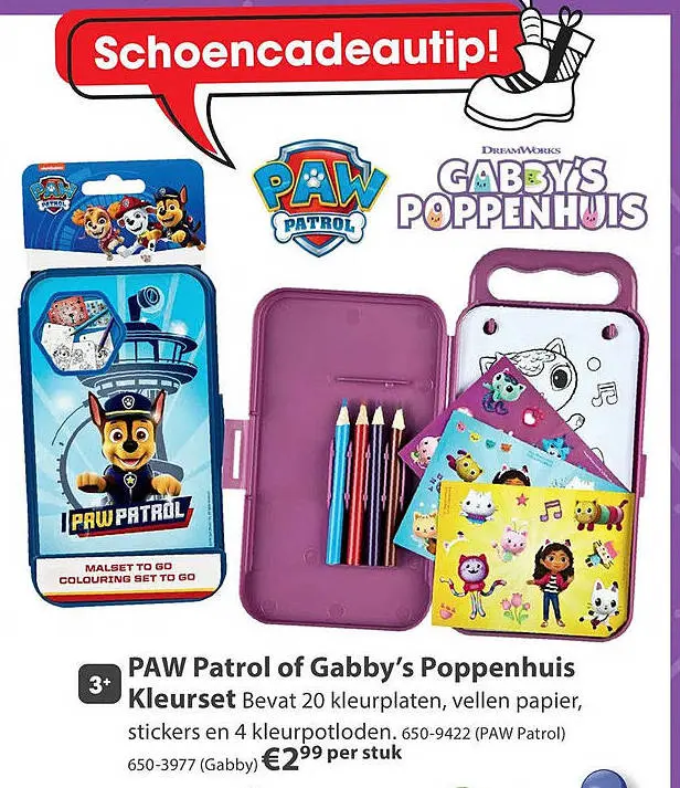 Aanbieding: PAW Patrol of Gabby's Poppenhuis Kleurset