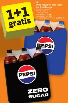 Aanbieding: Pepsi regular en zero sugar