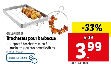 Offre: Brochettes pour barbecue ⚫support à brochettes ( 4 ou 6 brochettes ) ou brochette flexibles