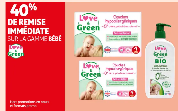 Promotie: Couches hypoallergéniques & BioLiniment à l'h