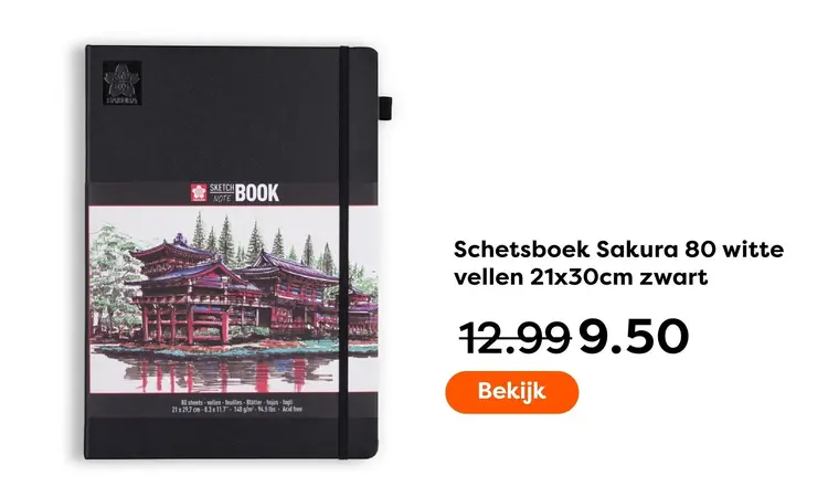 Aanbieding: Schetsboek Sakura 80 witte vellen 21x30cm zwa