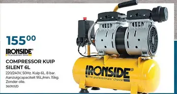 Aanbieding: COMPRESSOR KUIP SILENT 6L