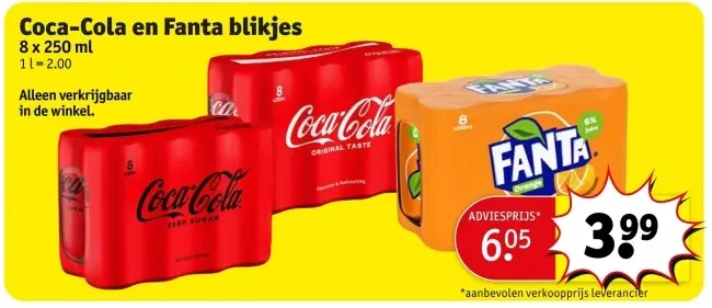 Promotie: Coca-Cola en Fanta blikjes