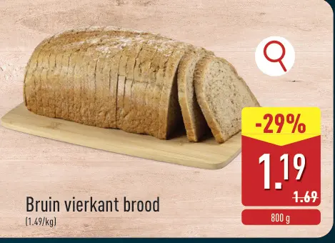Promotie: Bruin vierkant brood