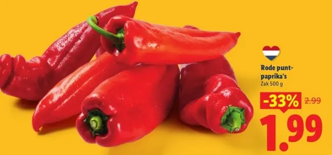 Aanbieding: Rode puntpaprika's