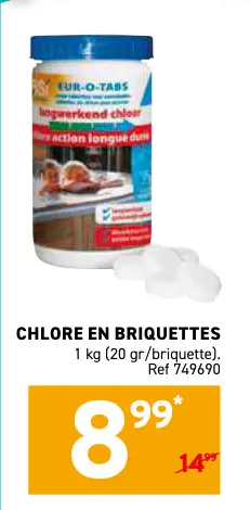 Offre: Chlore en briquettes