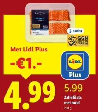 Aanbieding: Zalmfilets met huid
