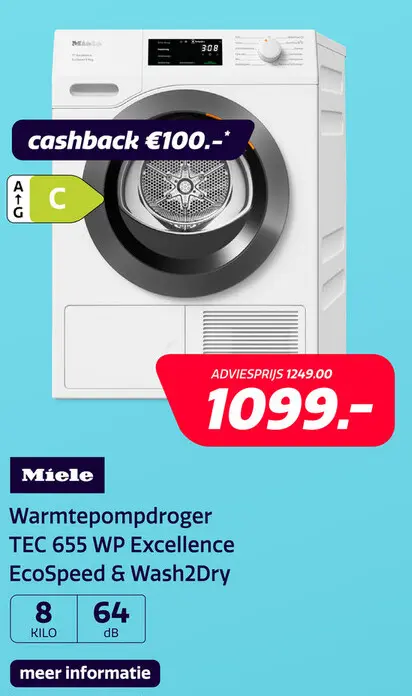 Aanbieding: Warmtepompdroger TEC 655 WP Excellence EcoSpeed