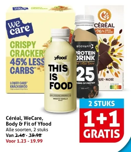 Aanbieding: Céréal, WeCare, Body & Fit of Yfood
