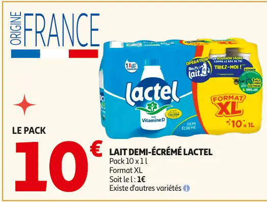 Promotie: Lait demi-écrémé Lactel