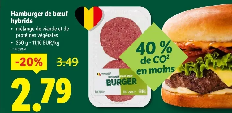 Offre: Hamburger de bœuf hybride