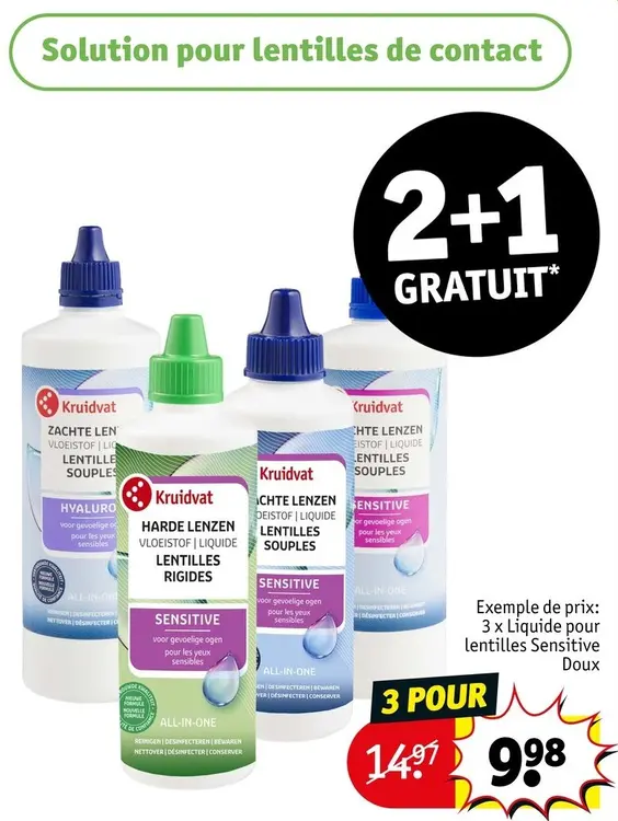 Offre: Solution pour lentilles de contact