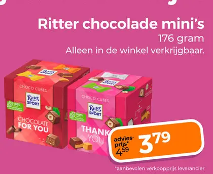 Aanbieding: Ritter chocolade mini's