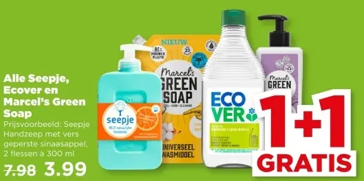 Aanbieding: Alle Seepje, Ecover en Marcel's Green Soap