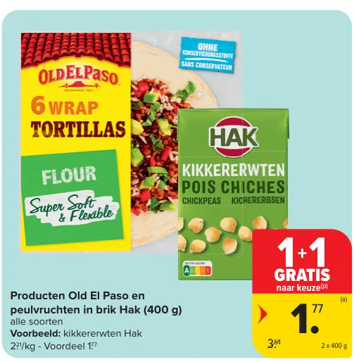 Promotie: Old El Paso en peulvruchten in brik Hak