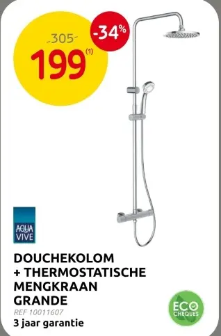 Promotie: Douchekolom + thermostatische mengkraan grand