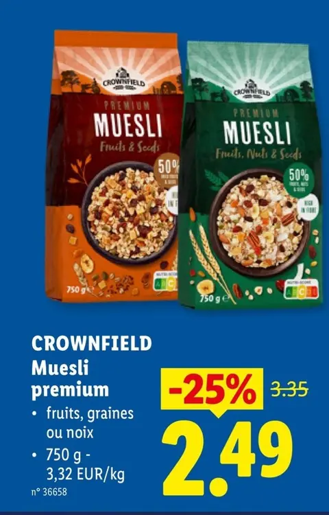 Offre: Crownfield Muesli premium