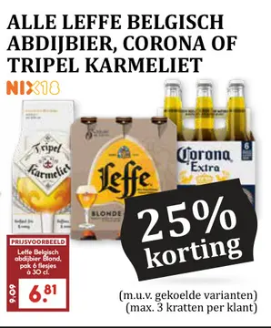 Aanbieding: Alle Leffe belgisch abdijbier, Corona of Tripel karmeliet