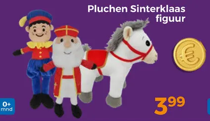 Aanbieding: Pluchen Sinterklaas figuur
