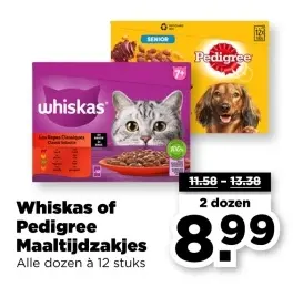 Aanbieding: Whiskas of Pedigree Maaltijdzakjes