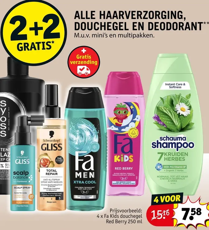 Promotie: Haarverzorging, douchegel en deodorant