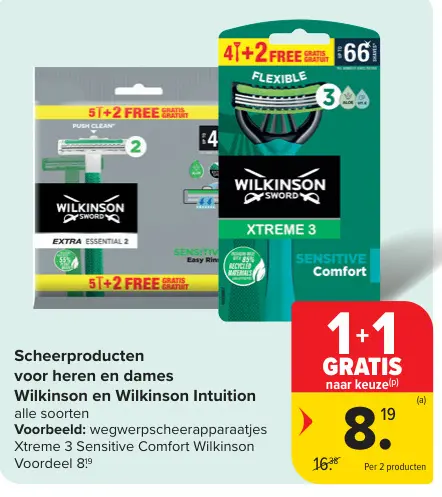 Promotie: Scheerproducten voor heren en dames