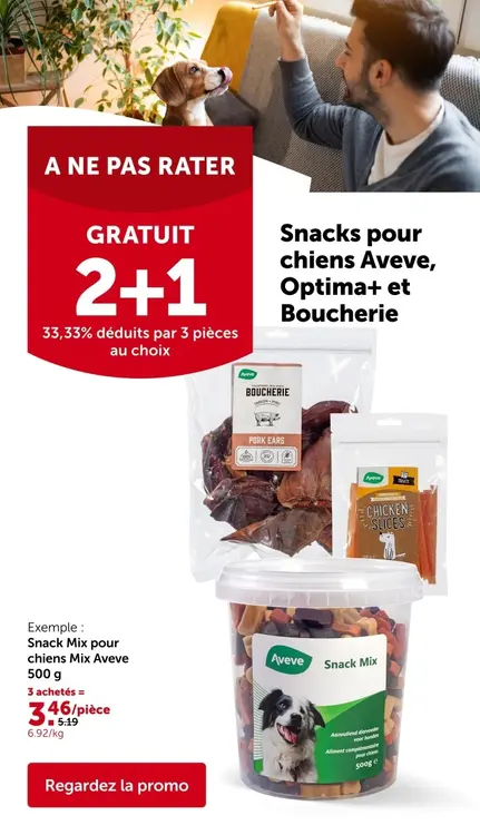 Offre: Snack Mix pour chiens Aveve, Optima+ et Boucherie