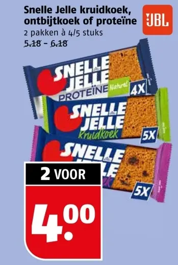 Aanbieding: Snelle Jelle kruidkoek, ontbijtkoek of proteïne