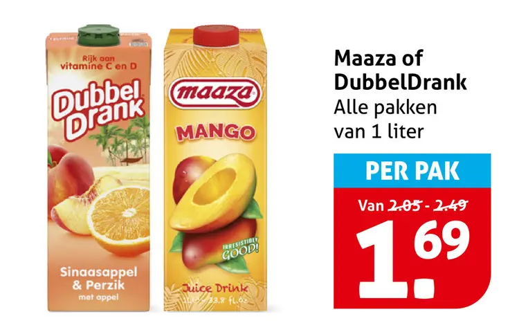 Aanbieding: Maaza of DubbelDrank