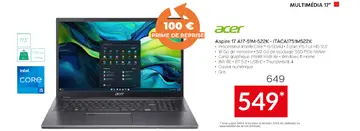 Offre: Aspire 17 A17-51M-522K - ITACA1751M522K