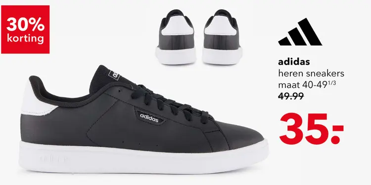 Aanbieding: Adidas Urban Court heren sneakers zwart wit