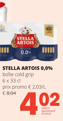Offre: Stella artois 0,0%