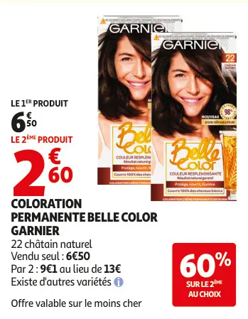 Offre: Coloration permanente belle color