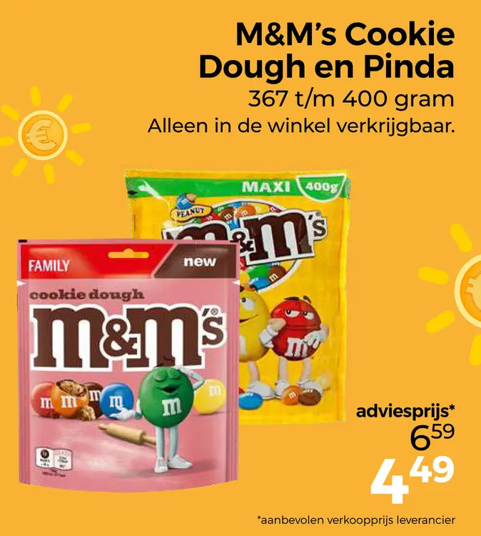 Aanbieding: M&M's Cookie Dough en Pinda