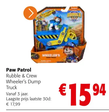 Promotie: Rubble & Crew Wheeler's Dump Truck