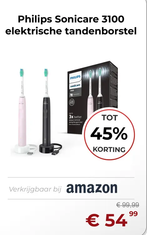 Aanbieding: Philips Sonicare 3100 elektrische tandenborstel