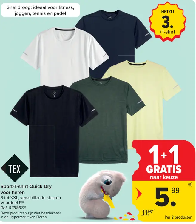 Promotie: Sport-T-shirt Quick Dry voor heren